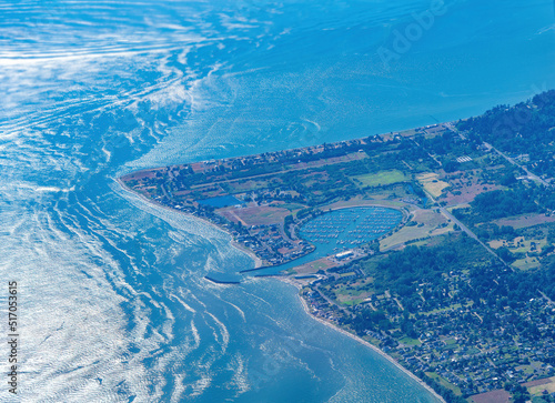 The tourist developed village of Point Roberts with a secluded boat harbor on the coast of Brittish Columbia about 20 miles south of Vancluver. photo