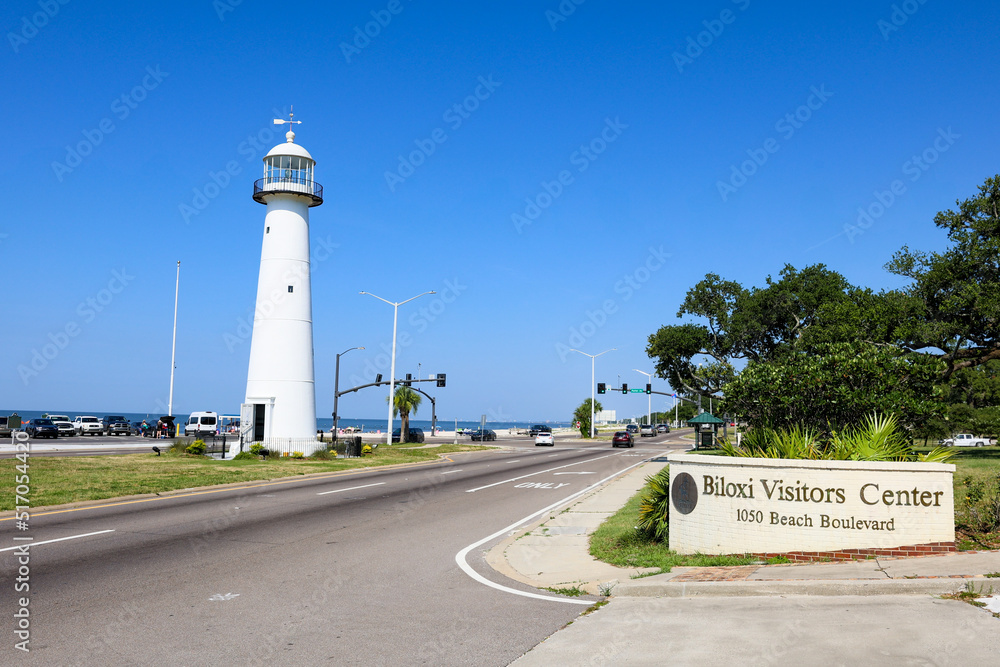 Ταπετσαρία Biloxi, MS - June 18, 2022: The Biloxi Lighthouse, built in 1848.