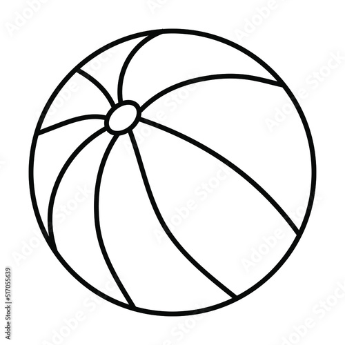 Hand drawn colourful beach ball doodle. Vector illustration graphic element