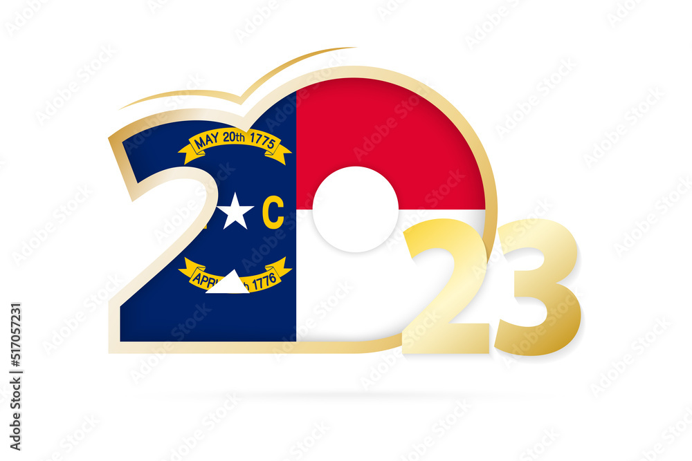 Year 2023 with North Carolina Flag pattern. Year 2023 with North Carolina Flag pattern.