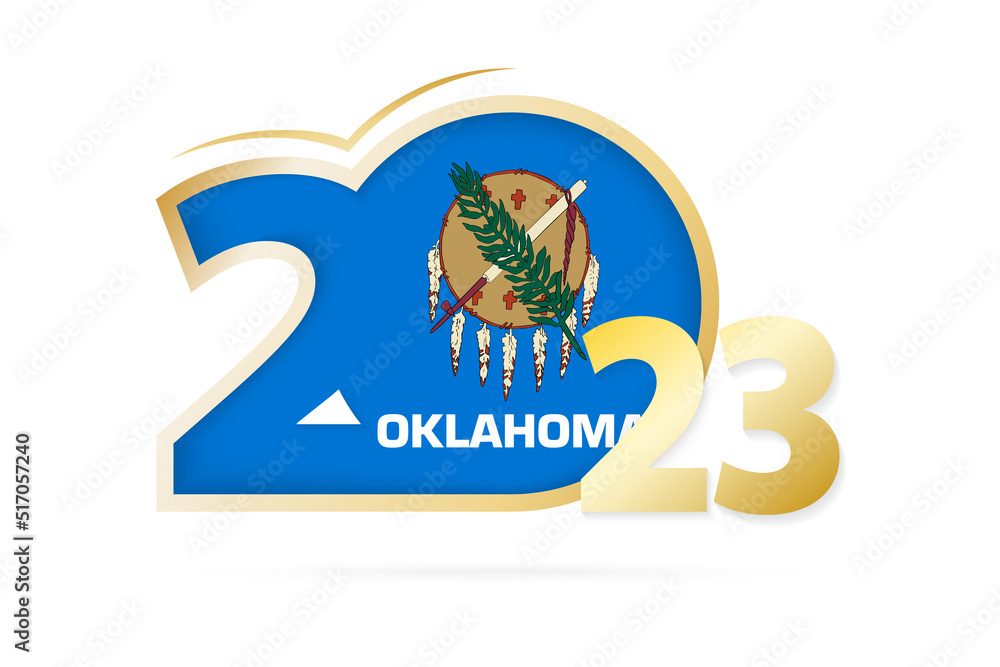 Year 2023 with Oklahoma Flag pattern. Year 2023 with Oklahoma Flag pattern.