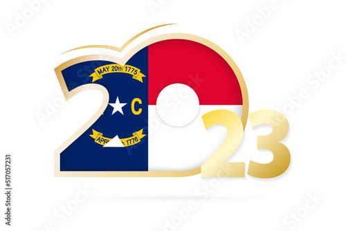 Year 2023 with North Carolina Flag pattern.