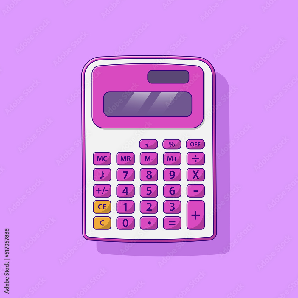 Calculator Vector Icon Illustration with Outline for Design Element, Clip Art, Web, Landing page, Sticker, Banner. Flat Cartoon Style Calculator Vector Icon Illustration with Outline for Design Element, Clip Art, Web, Landing page, Sticker, Banner. Flat Cartoon Style