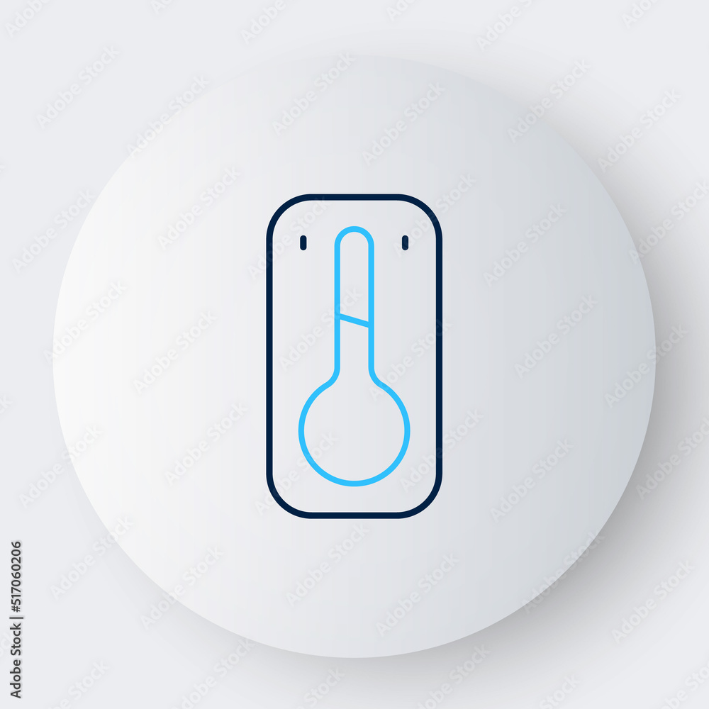 Line Coffee thermometer icon isolated on white background. Colorful outline concept. Vector