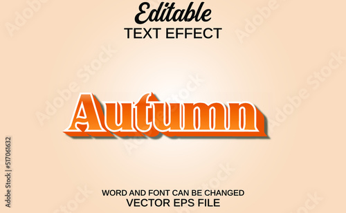 editable text effect autumn