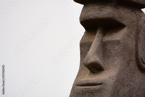 ancient stone moai statue from easter island