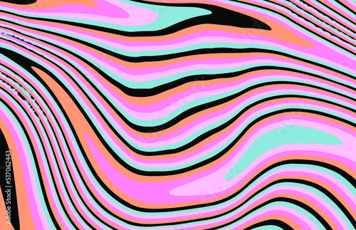 Abstract psychedelic trippy background in bright acidic neon colors. The 70s retro lava style.