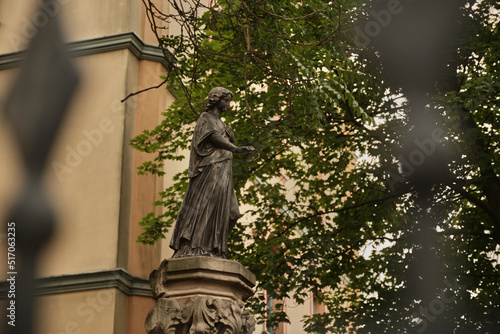 statue in Opole near academic hill
