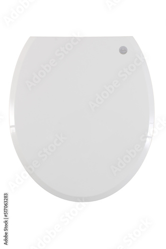 Toilet seat on white background. Close up of toilet. White toilet bowl seat isolated. 