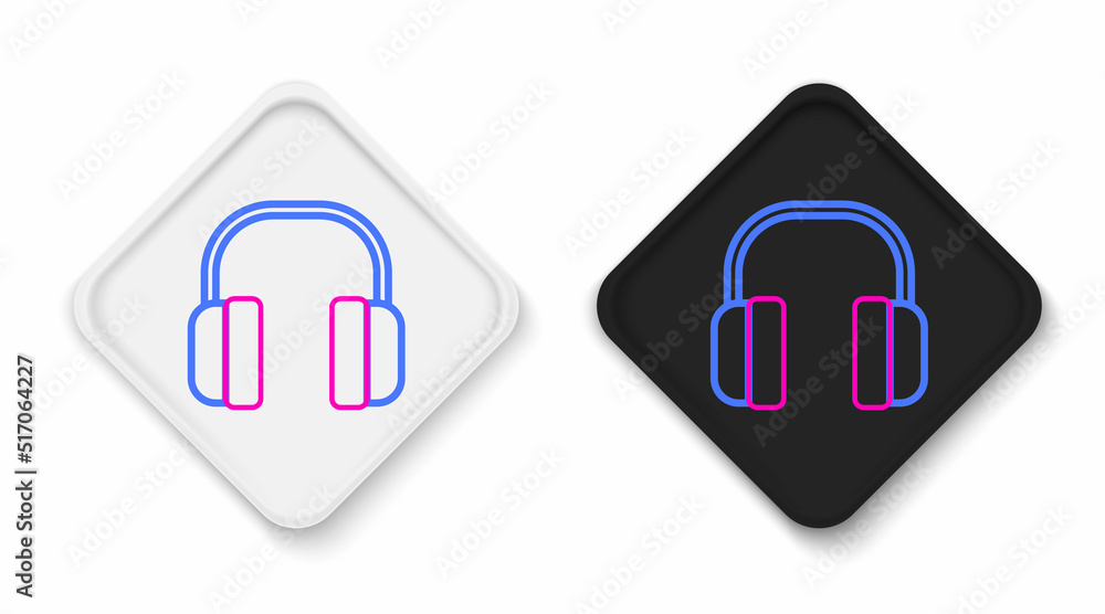 Line Noise canceling headphones icon isolated on white background. Headphones for ear protection from noise. Colorful outline concept. Vector Line Noise canceling headphones icon isolated on white background. Headphones for ear protection from noise. Colorful outline concept. Vector