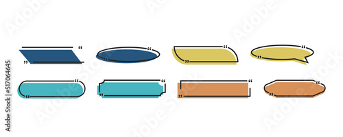 Set of colorful isolated quote frames. Quote box frame big collection.  Vector bubble speech . Quote box frame set . 10 eps