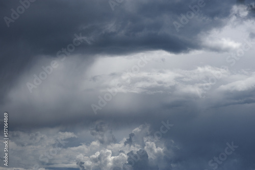 Natural backdrop with dark storm clouds on sky 