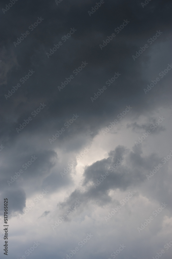 Dark rainy clouds on sky, natural background 