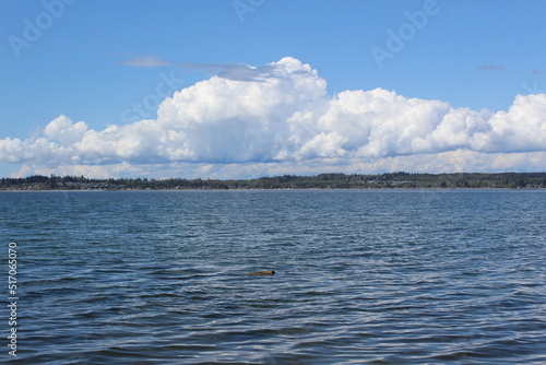 A calm day of Birch Bay beach in spring