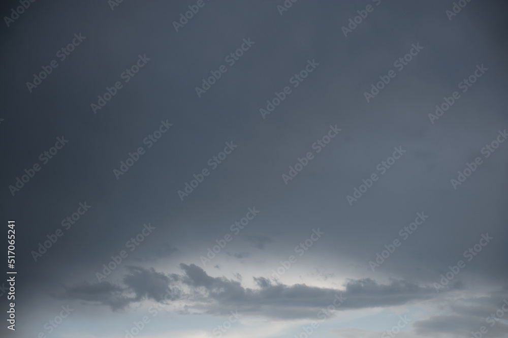 Scenic shot of dramatic sky with rainy clouds, natural backdrop 