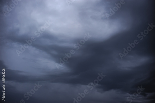 Scenic shot of dramatic sky with rainy clouds, natural backdrop 