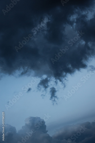 Scenic shot of dramatic sky with rainy clouds, natural backdrop 