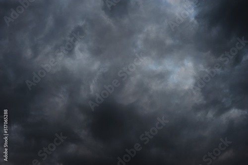Scenic shot of dramatic sky with rainy clouds, natural backdrop 