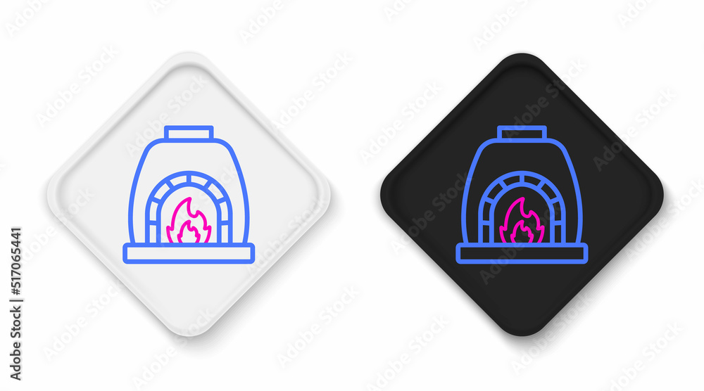 Line Blacksmith oven icon isolated on white background. Colorful outline concept. Vector Line Blacksmith oven icon isolated on white background. Colorful outline concept. Vector