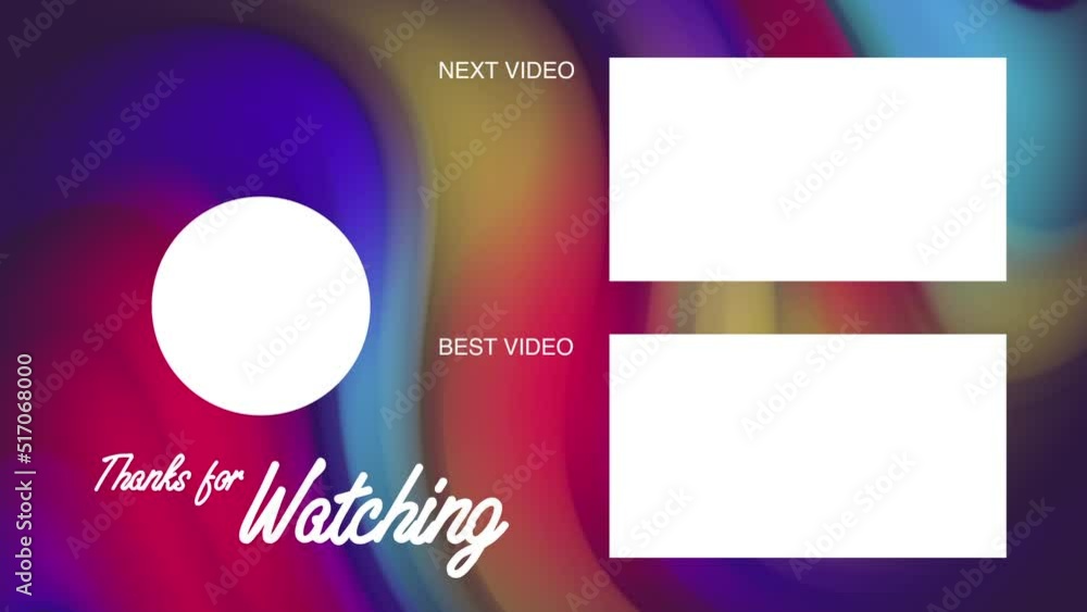 Youtube end screen. thanks for watching with rainbow flowing background HD video Youtube end screen. thanks for watching with rainbow flowing background HD video