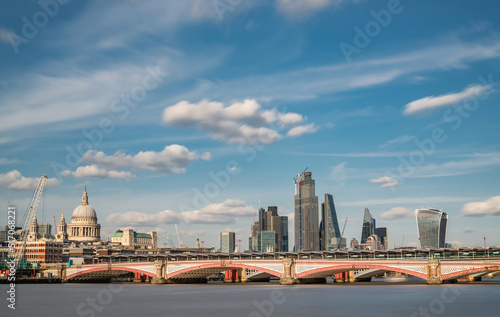 London City skyline and Blackfriars bridge in mid summer,river Thames,London,England,UK. © Neil