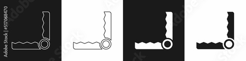 Set Trap hunting icon isolated on black and white background. Vector