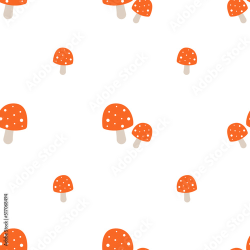 Amanita mushrooms pattern, seamless pattern with mushrooms, autumn, autumn pattern, seamless pattern with amanita mushrooms	
