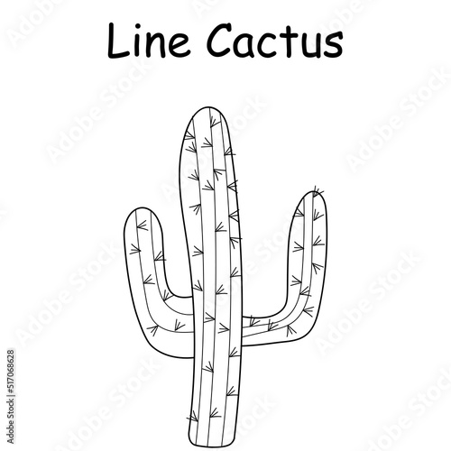 Vector doodle illustration of a cactus. hand drawn cactus. Doodle line mexican cactus