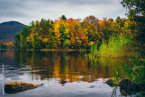 Beautiful fall colors in Vermont. Colors in a river. photo