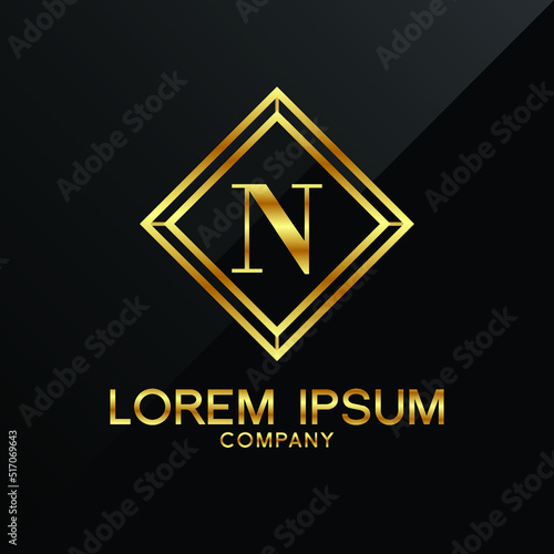 Free Download Letter N logo Alphabet logotype gold vector design - GFXLoad