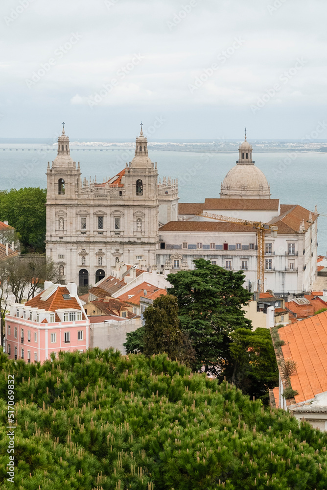 Lisboa, Portugal. April 9, 2022.  San Vicente de Fora Church with its architecture.