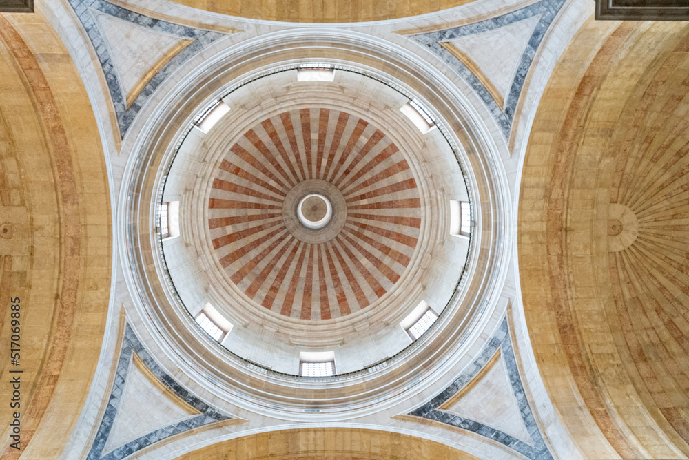 Lisboa, Portugal. April 9, 2022: Lisbon National Pantheon dome detail.