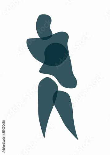 blue abstract woman silhouette