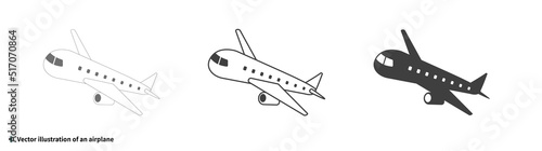 シンプルな飛行機のイラスト素材セット