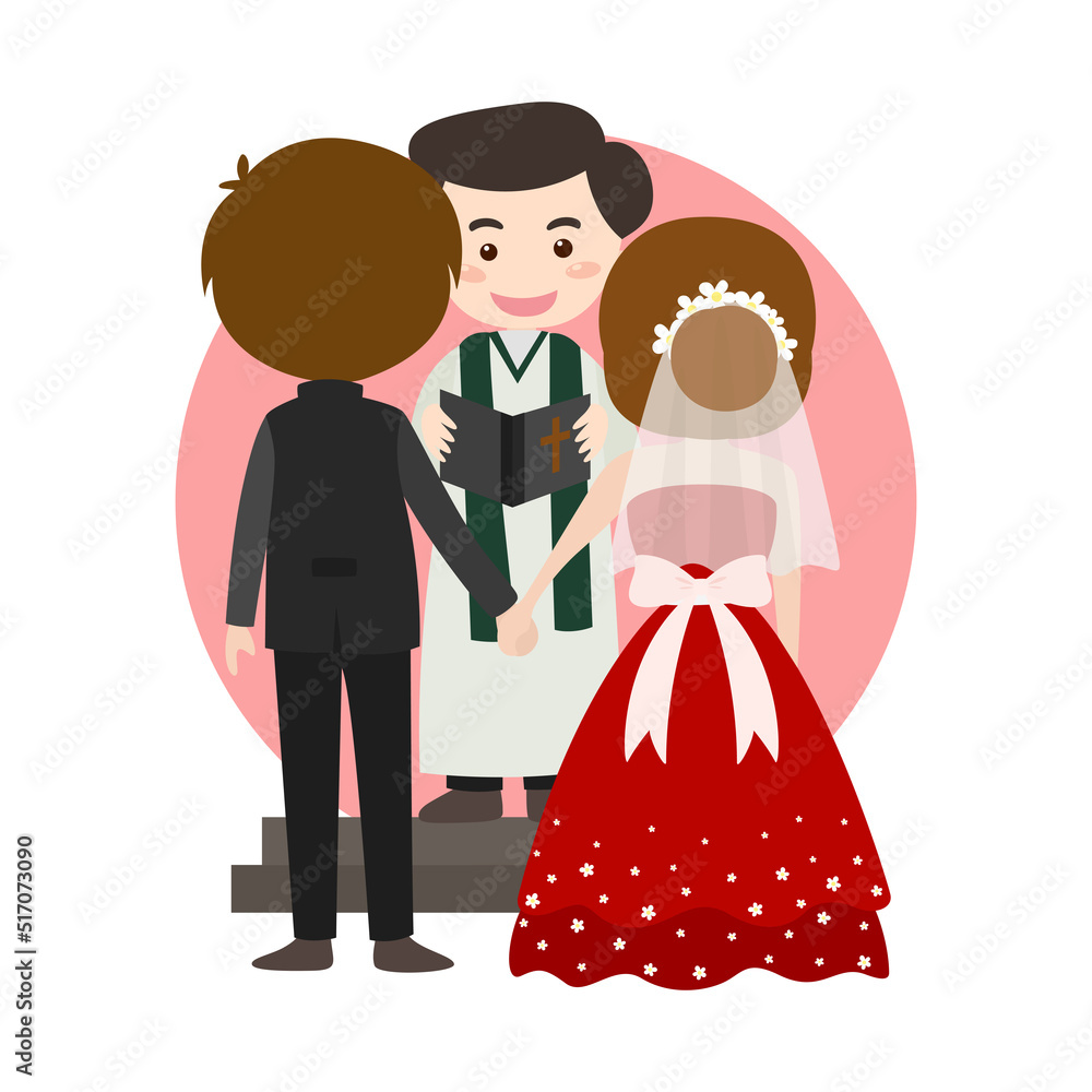couple weding flat or cartoon illustration vector design couple weding flat or cartoon illustration vector design