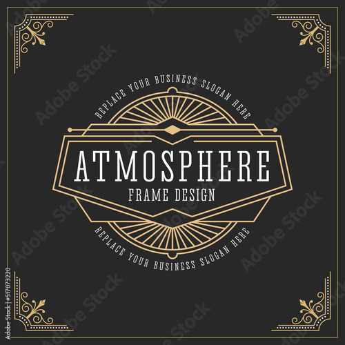 Classic vintage frame for labels, banner and other design. Suitable for whiskey, beer and premium product.