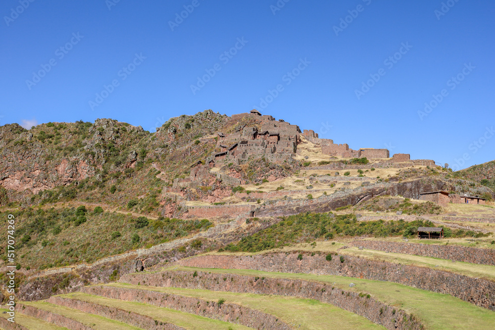 Nice view of the Pisac ruins in Cusco. Nice view of the Pisac ruins in Cusco.