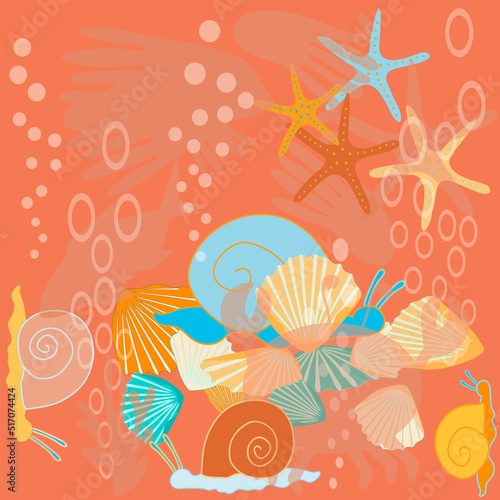 a postcard with a picture of colorful marine flora and fauna