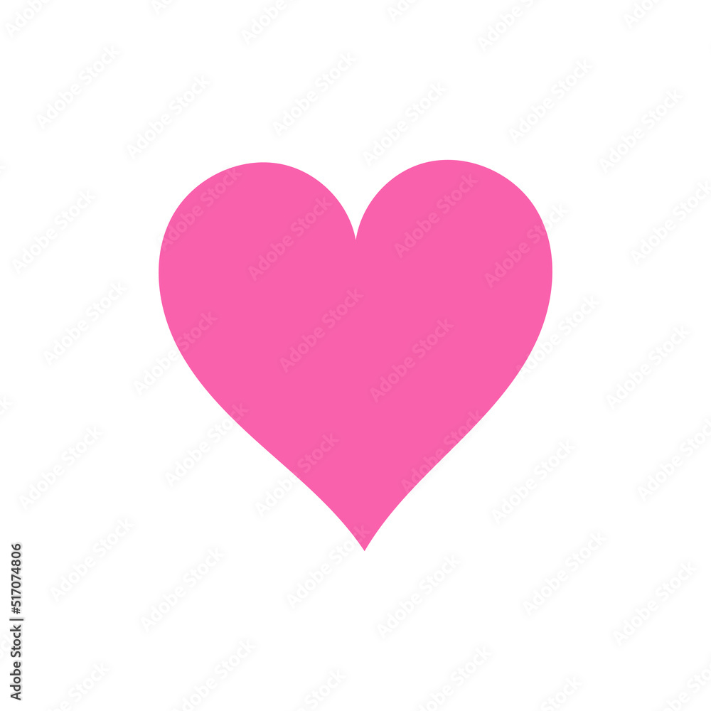Vector Flat Heart Icon. Eps 10 Heart Icon Isolated on White Background. Love Concept. Valentine's Day Concept Design.