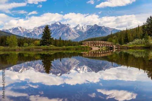 Mountain Reflections On A Park Lake