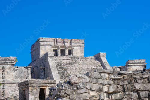 The castle, Mayan Ruins in Tulum, Riviera Maya, Yucatan, Caribbean Sea, Mexico