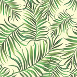 Tropical leaves vector pattern. summer botanical illustration for clothes, cover, print, illustration design.	
