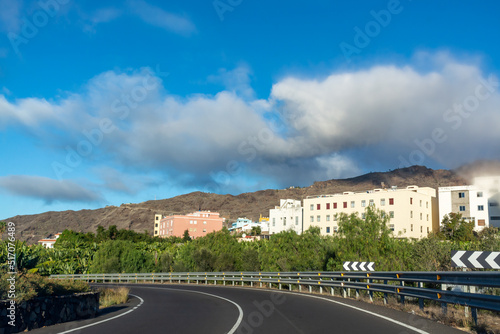 Panoramic views of La Palma island as it was before Cumbre vieja volcano eruption in 2021, Canary islands, Spain