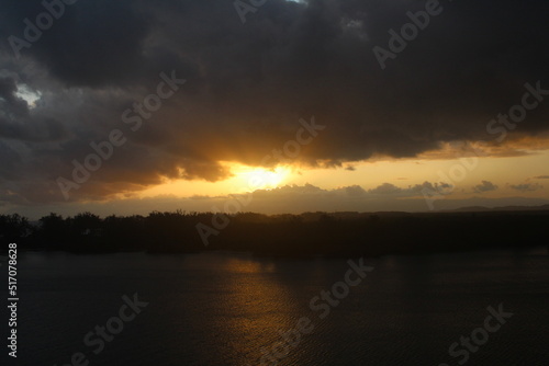 Clouds in the dark sunset