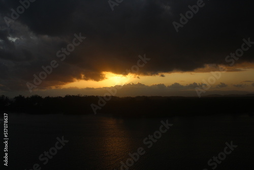 Clouds in the dark sunset