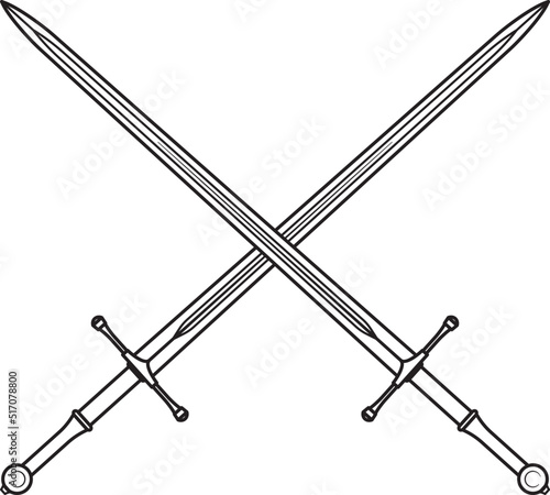 Isolated Knight Sword in Vector