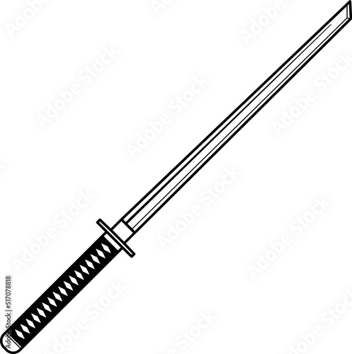 Isolated Katana Sword, Isolated Ninja Sword, Isolated Samurai sword in vector