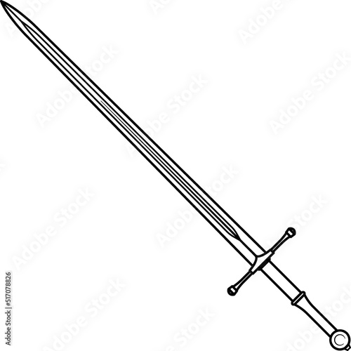 Isolated Knight Sword in Vector