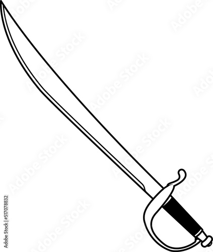 Isolated Pirate Sword, Isolated Cutlass in Vector