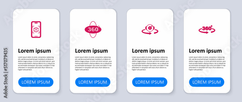 Set 360 degree view, and 3d modeling. Business infographic template. Vector